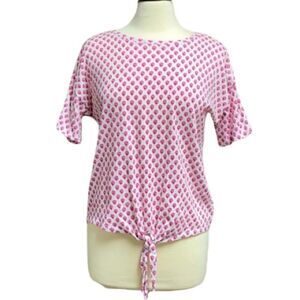 Vineyard Vines Pink Flower Tie Front Top